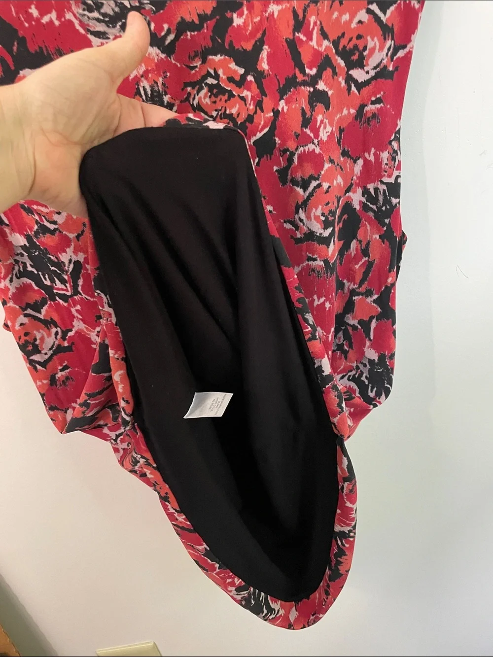 Classiques Entier Red and Black Floral Scoop Neck Lined Sleeveless Blouse XL